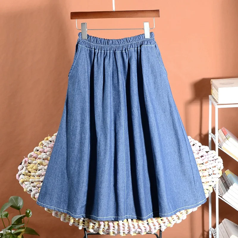 New Arrival Blue Vintage Denim Skirt Women 2023 Spring Summer Korean Elastic High Waist A Line Skirt Female Pocket Jean Skirts
New Arrival Blue Vintage Denim Skirt Women 2023 Spring Summer Korean Elastic High Waist A Line Skirt Female Pocket Jean Skirts