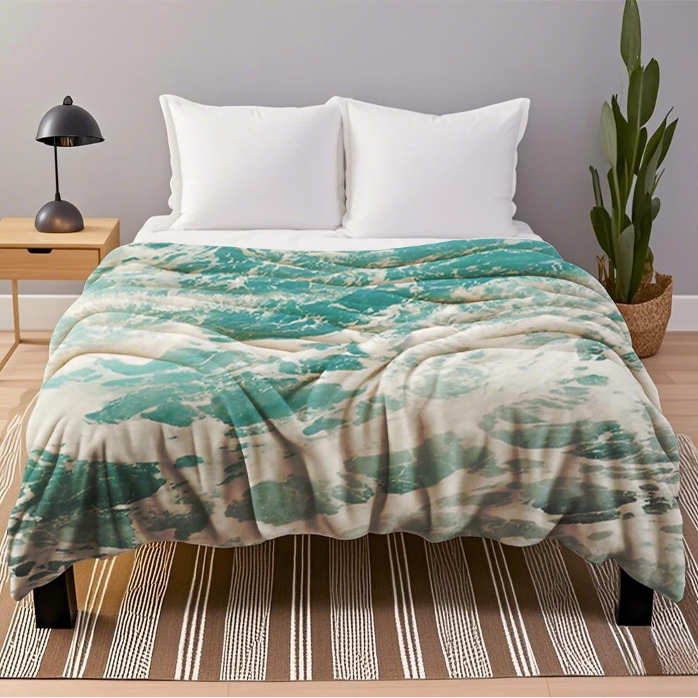 Winter/Summer Flannel Cozy Blanket Blue Ocean Waves Tropical Print Pattern Hospitality Bedding Bedcover Hypoallergenic Blankets
Winter/Summer Flannel Cozy Blanket Blue Ocean Waves Tropical Print Pattern Hospitality Bedding Bedcover Hypoallergenic Blankets