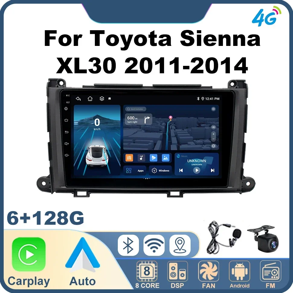 Wireless Carplay Car Radio Audio Stereo for Toyota Sienna XL30 2011-2014 Automotive Multimedia Player Vehicle Audio Systems GPS
Wireless Carplay Car Radio Audio Stereo for Toyota Sienna XL30 2011-2014 Automotive Multimedia Player Vehicle Audio Systems GPS