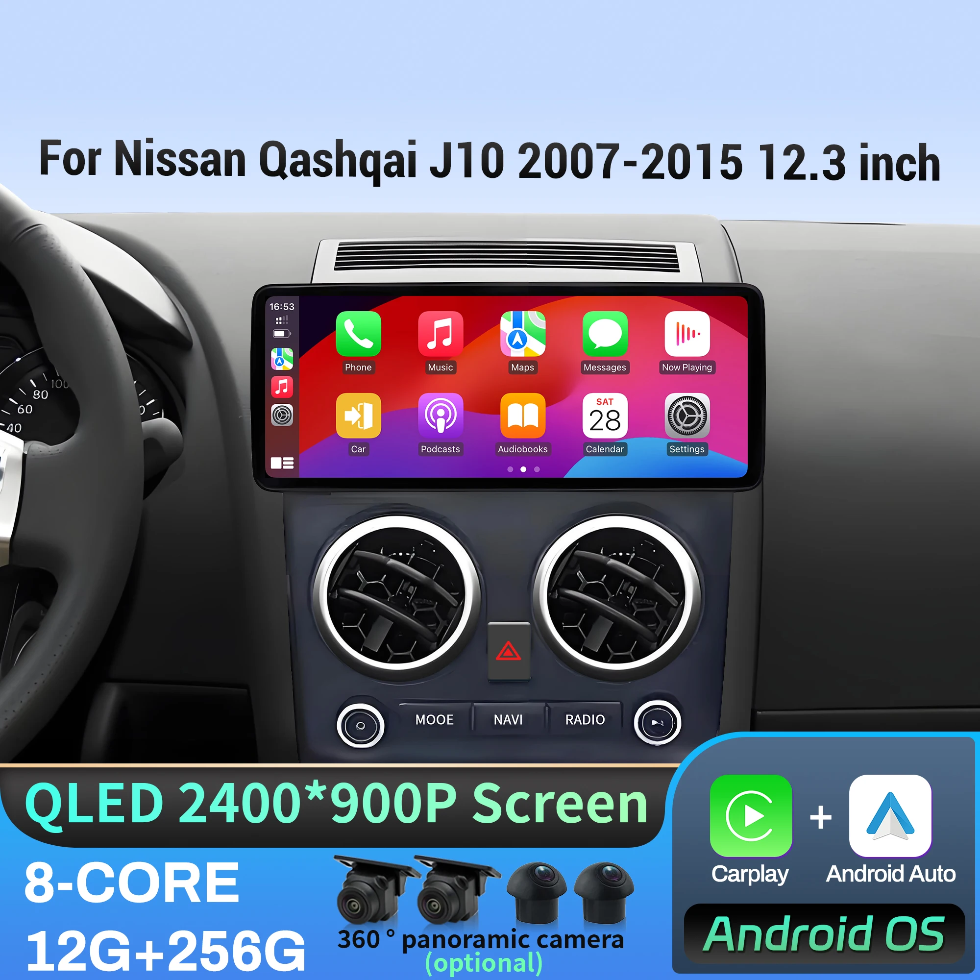 12.3 inch For Nissan Qashqai J10 2007-2015 Car Radio Android 14 Wireless Carplay Multimedia Navigation Head Unit Touch Screen
12.3 inch For Nissan Qashqai J10 2007-2015 Car Radio Android 14 Wireless Carplay Multimedia Navigation Head Unit Touch Screen