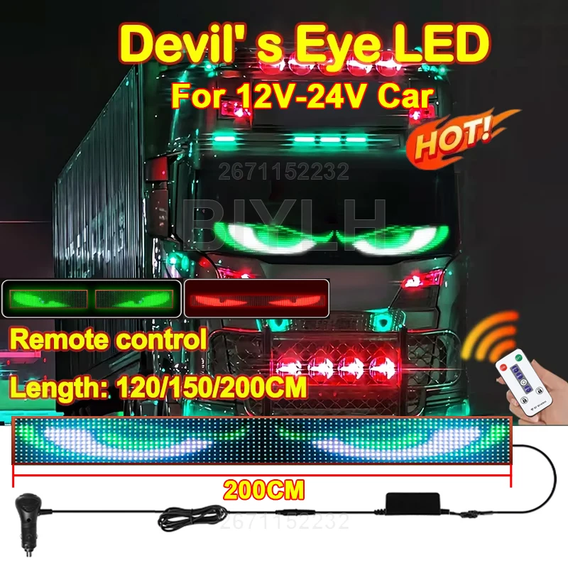 200cm Large Devil's Eye Remote Control Truck Windshield Colorful Lamp Animation Soft Screen LED Panel Foldable Lighting For Car
200cm Large Devil's Eye Remote Control Truck Windshield Colorful Lamp Animation Soft Screen LED Panel Foldable Lighting For Car