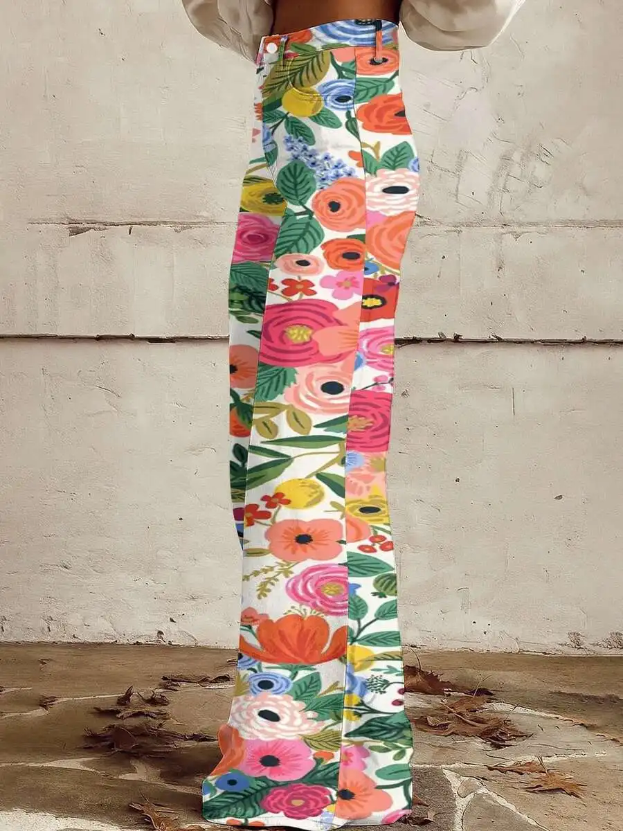 Womens Floral Print High-Waist Wide-Leg Loose Fit Pants
Womens Floral Print High-Waist Wide-Leg Loose Fit Pants