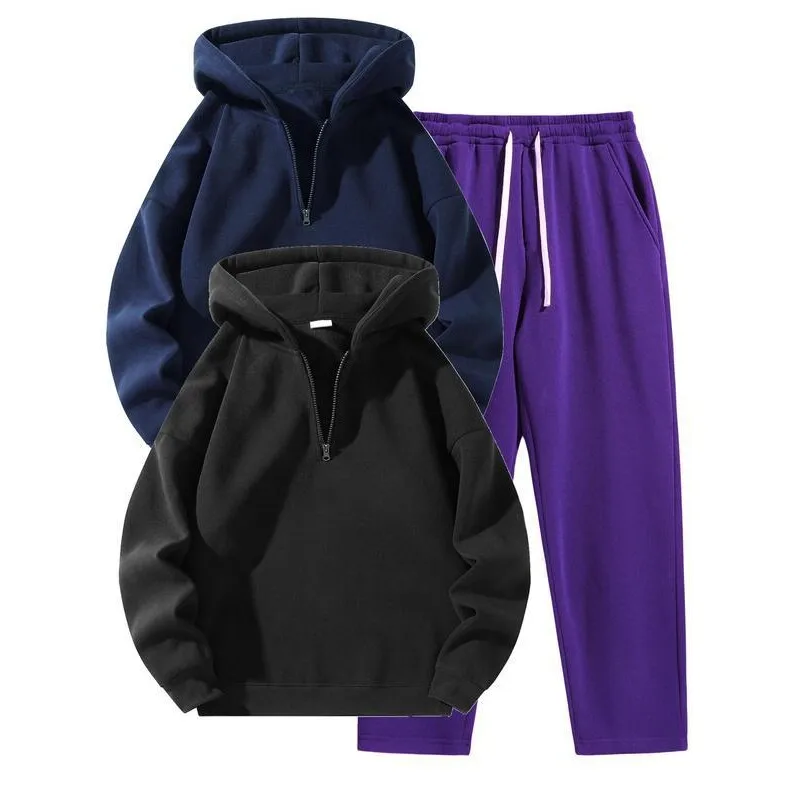 Casual Sportswear Two Piece Set for Men And Women Flip Collar Leisure Design Cross-Border Outerwear Sweatshirt And Pants
Casual Sportswear Two Piece Set for Men And Women Flip Collar Leisure Design Cross-Border Outerwear Sweatshirt And Pants