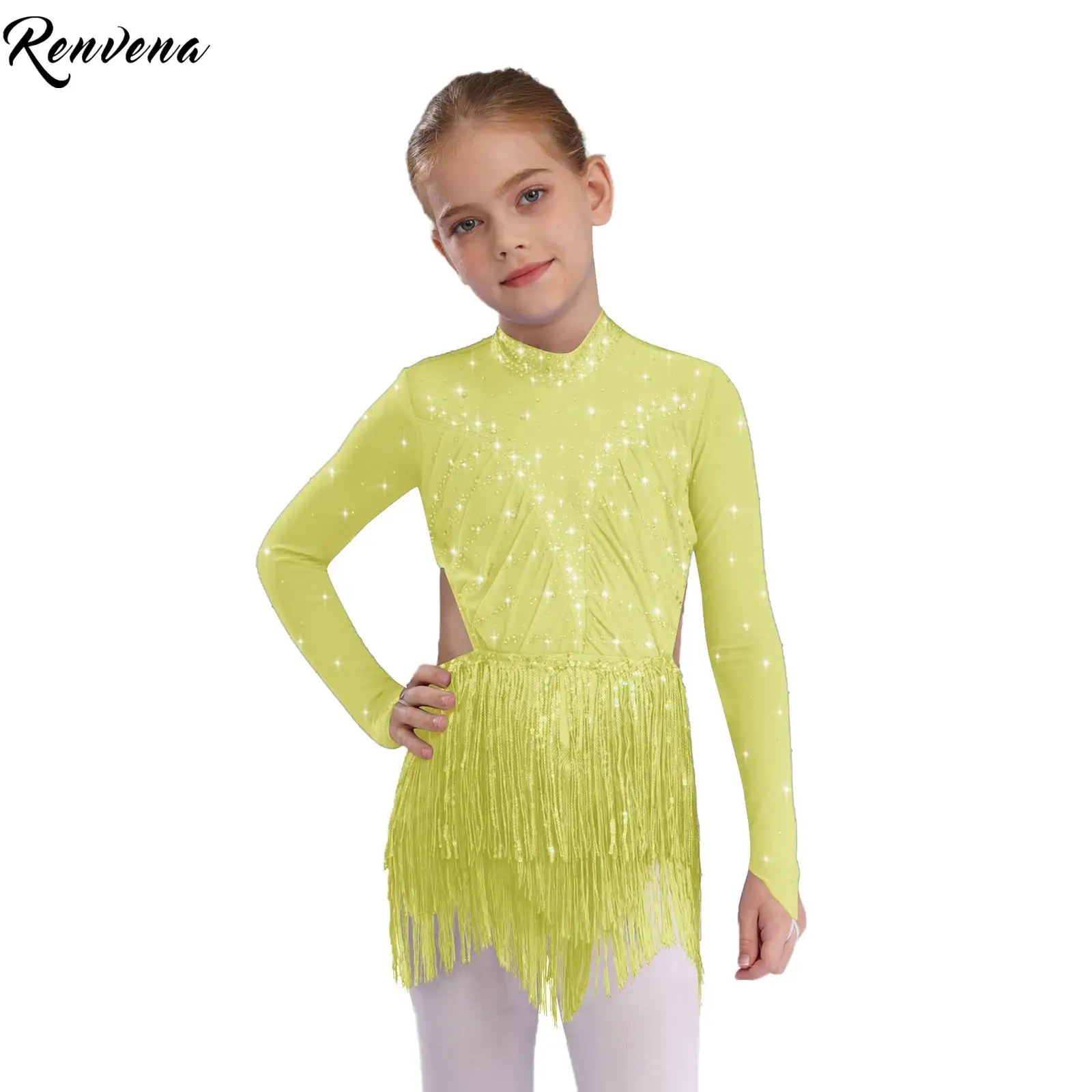 Детское трико для латинских джазовых танцев и гимнастики для девочек, платье с блестками и кисточками, с длинными рукавами и открытой спиной, со стразами для соревнований
Детское трико для латинских джазовых танцев и гимнастики для девочек, платье с блестками и кисточками, с длинными рукавами и открытой спиной, со стразами для соревнований