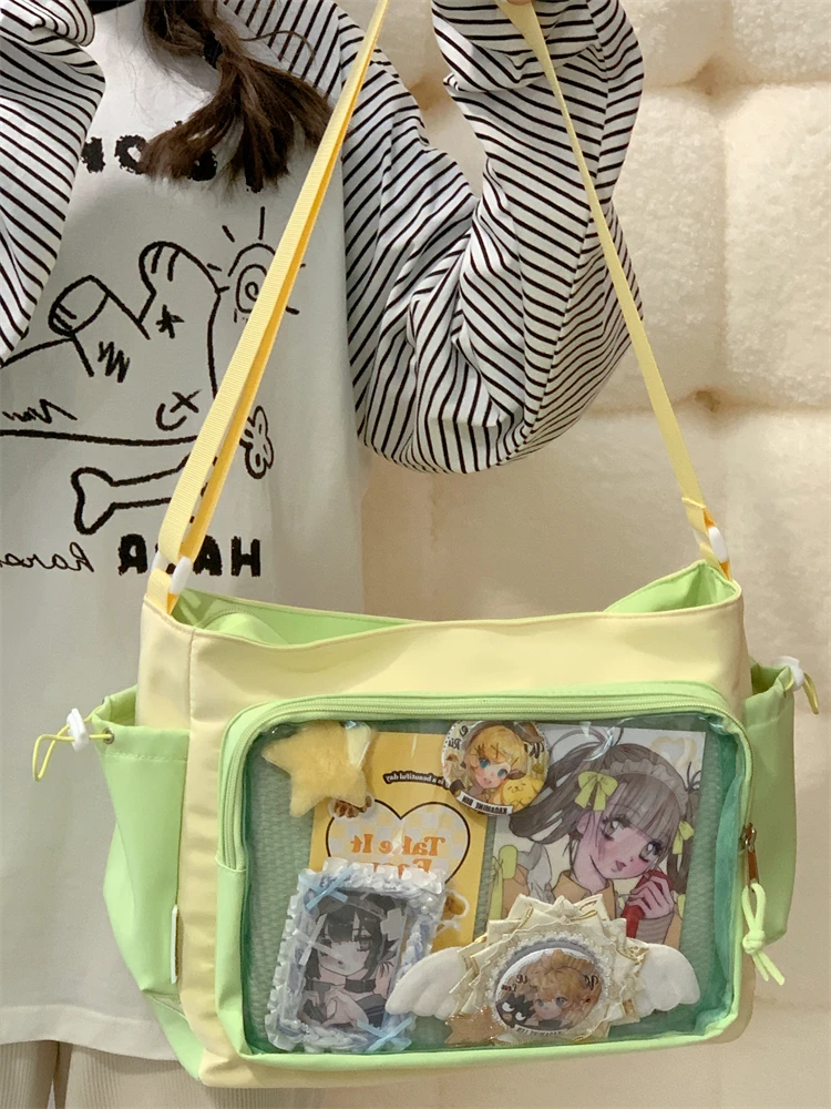 Корейская студенческая сумка через плечо, прозрачная нейлоновая сумка-кроссбоди с фруктовым принтом, маленькая, для повседневного использования, мягкая, однотонная
Корейская студенческая сумка через плечо, прозрачная нейлоновая сумка-кроссбоди с фруктовым принтом, маленькая, для повседневного использования, мягкая, однотонная