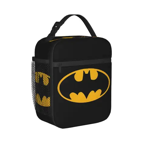 Batmans Anime Insulated Lunch Bags Thermal Bag Lunch Container High Capacity Tote Lunch Box Food Handbags College Outdoor