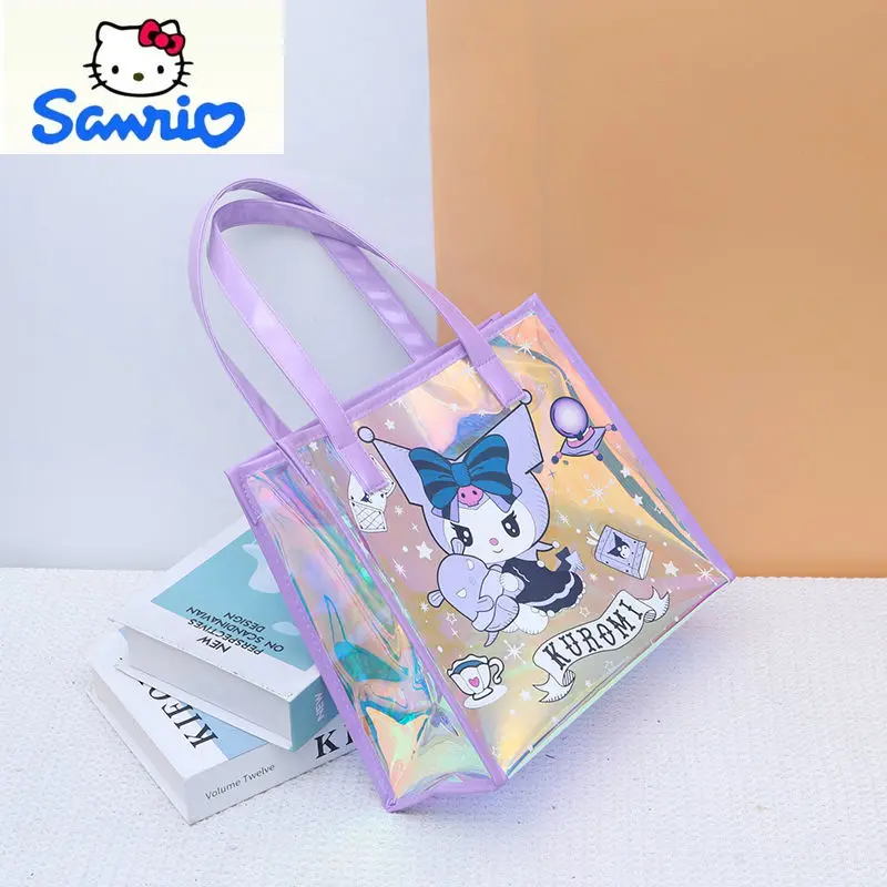 Sanrio High Quality PVC Colorful Cartoon Kuromi Handbag, Women's Fashion Waterproof Versatile Large Capacity Beach Bag
Sanrio High Quality PVC Colorful Cartoon Kuromi Handbag, Women's Fashion Waterproof Versatile Large Capacity Beach Bag