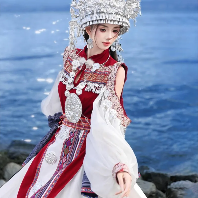 Design of national costume female embroidery heavy industry off-shoulder wind improved dance photography
Design of national costume female embroidery heavy industry off-shoulder wind improved dance photography