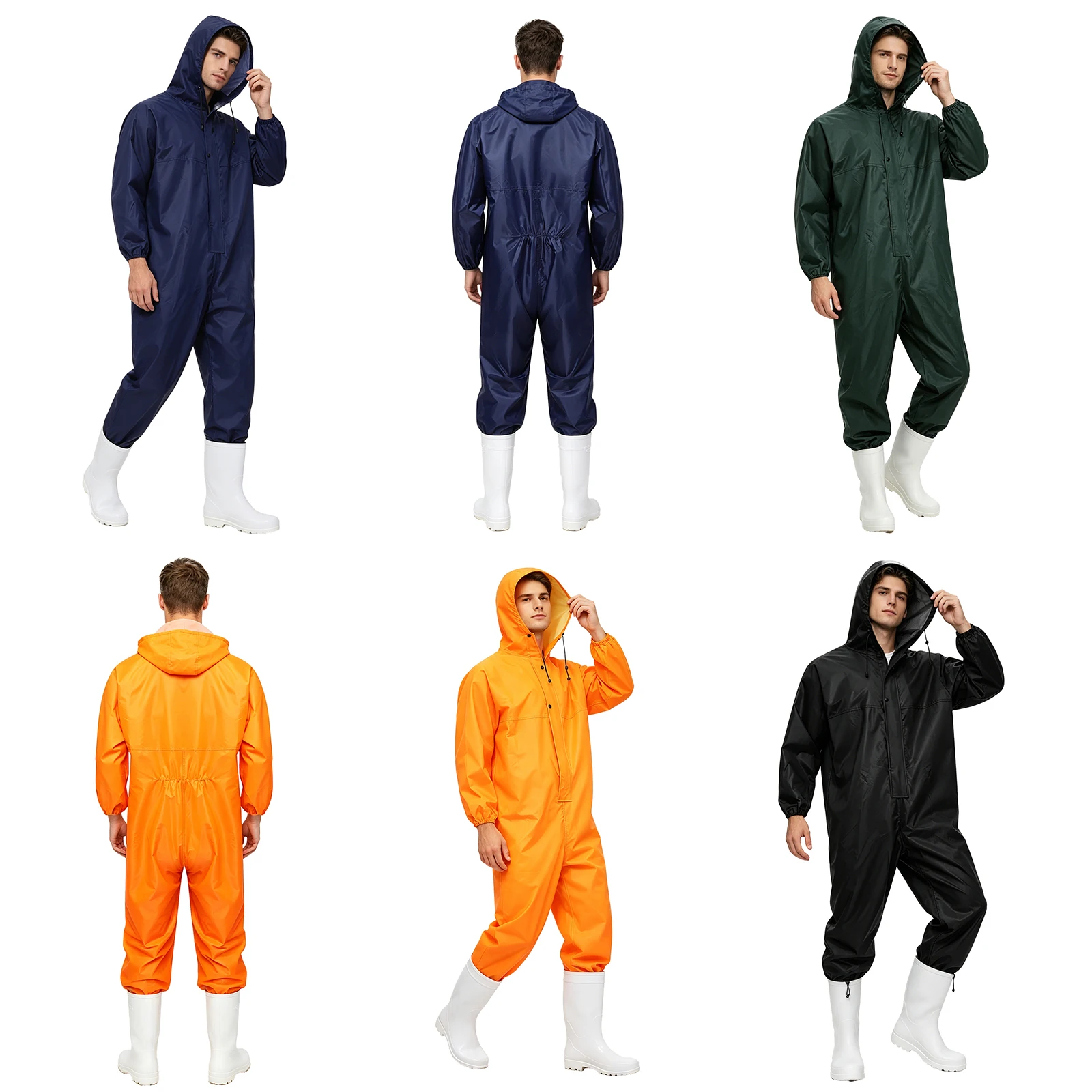 Men Unisex Adult Protective Coveralls with Hood Two-way Zipper Long Sleeve Joggers Jumpsuit Waterproof Full-body Work Raincoat
Men Unisex Adult Protective Coveralls with Hood Two-way Zipper Long Sleeve Joggers Jumpsuit Waterproof Full-body Work Raincoat