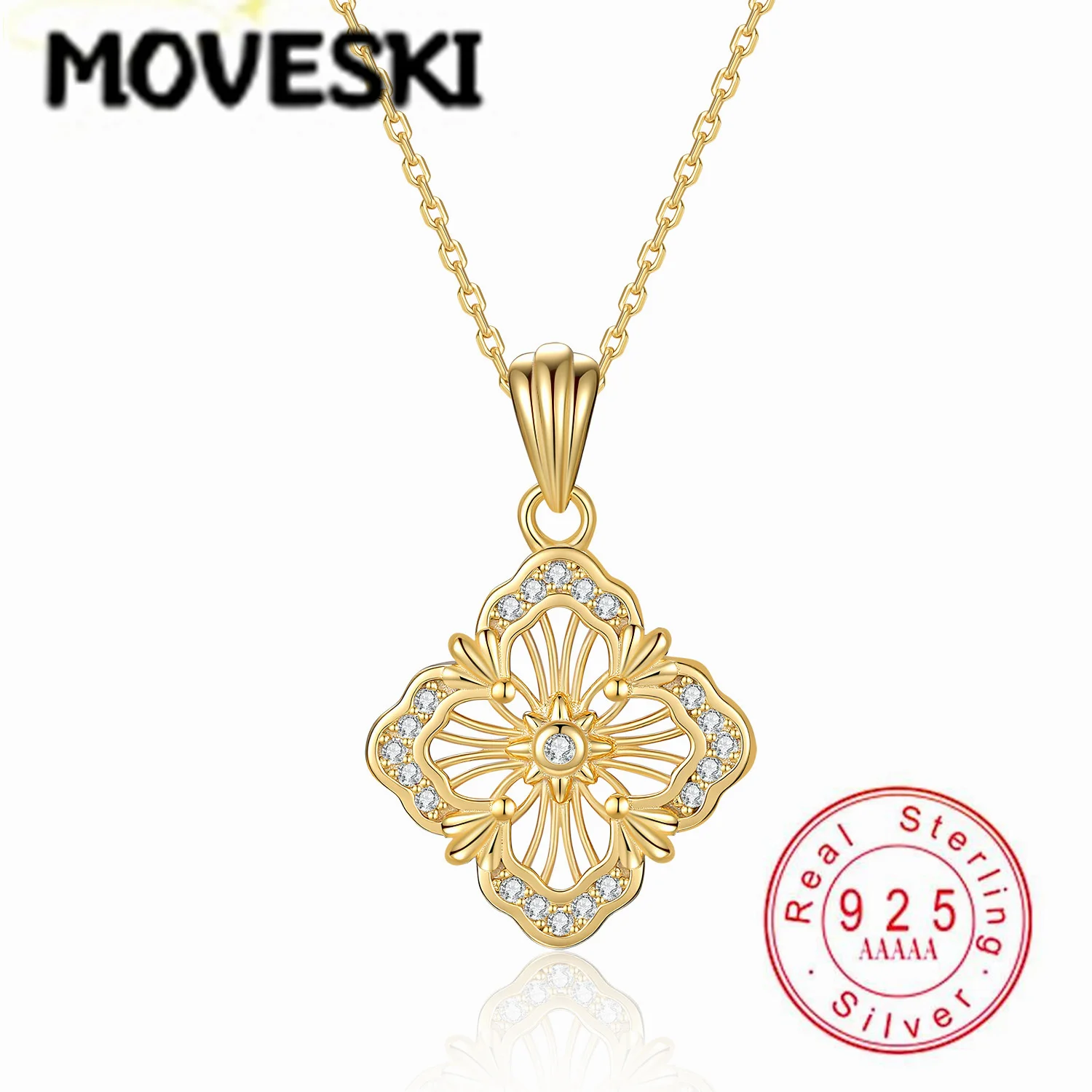 S925 Sterling Silver Moissanite Pendant Necklace for Women, Gold Plated Vintage Filigree Design, Fine Jewelry Gift
S925 Sterling Silver Moissanite Pendant Necklace for Women, Gold Plated Vintage Filigree Design, Fine Jewelry Gift