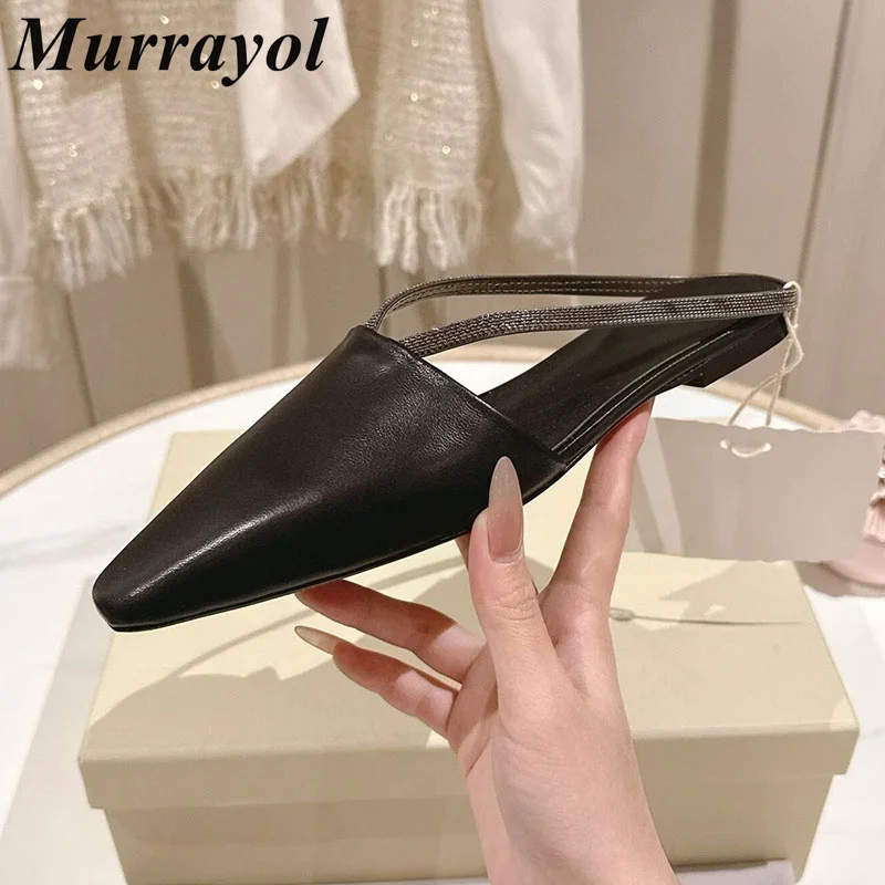 Genuine Leather Pointed Toe Slippers Women's Fashion Beaded Flat Sandals Summer Comfortable Versatile Single Shoes Lazy Mules
Genuine Leather Pointed Toe Slippers Women's Fashion Beaded Flat Sandals Summer Comfortable Versatile Single Shoes Lazy Mules