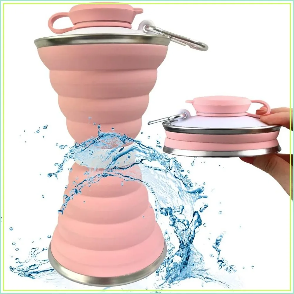 Collapsible Water Bottle, 17oz Foldable Silicone Cup with Carabiner, Leak Proof, BPA Free, Portable for Travel, Hiking, Gym, Camping
Collapsible Water Bottle, 17oz Foldable Silicone Cup with Carabiner, Leak Proof, BPA Free, Portable for Travel, Hiking, Gym, Camping