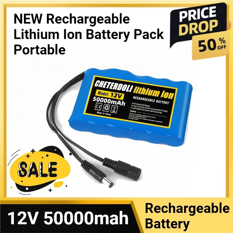 NEW Rechargeable Lithium Ion Battery Pack Portable Super 12V 50000mah Battery DC 12.6v 50Ah CCTV Cam Monitor
NEW Rechargeable Lithium Ion Battery Pack Portable Super 12V 50000mah Battery DC 12.6v 50Ah CCTV Cam Monitor