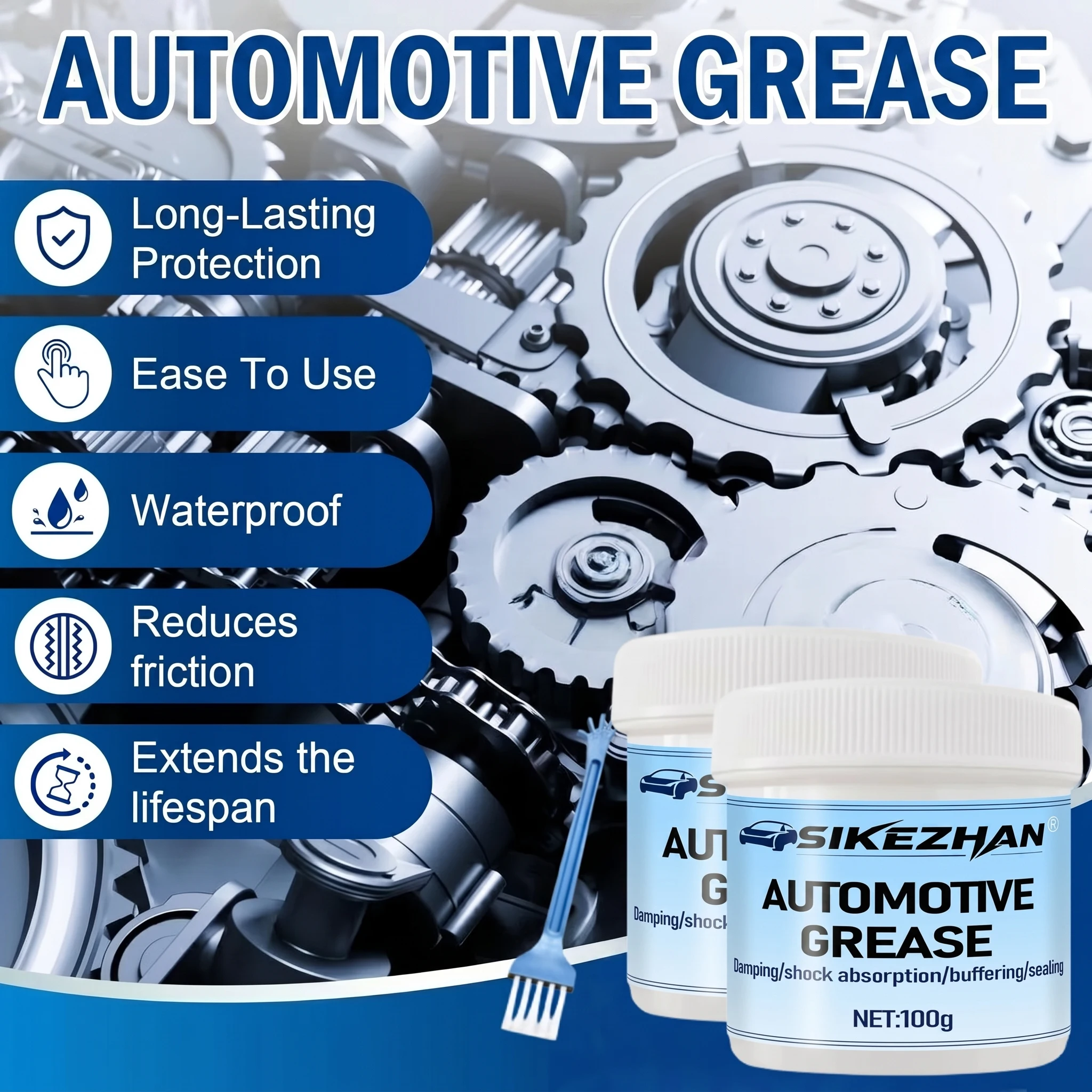 Multipurpose Automotive Grease High Performance Car Lubricant Paste for Damping Shock Absorption Buffering Sealing Door Hinges
Multipurpose Automotive Grease High Performance Car Lubricant Paste for Damping Shock Absorption Buffering Sealing Door Hinges
