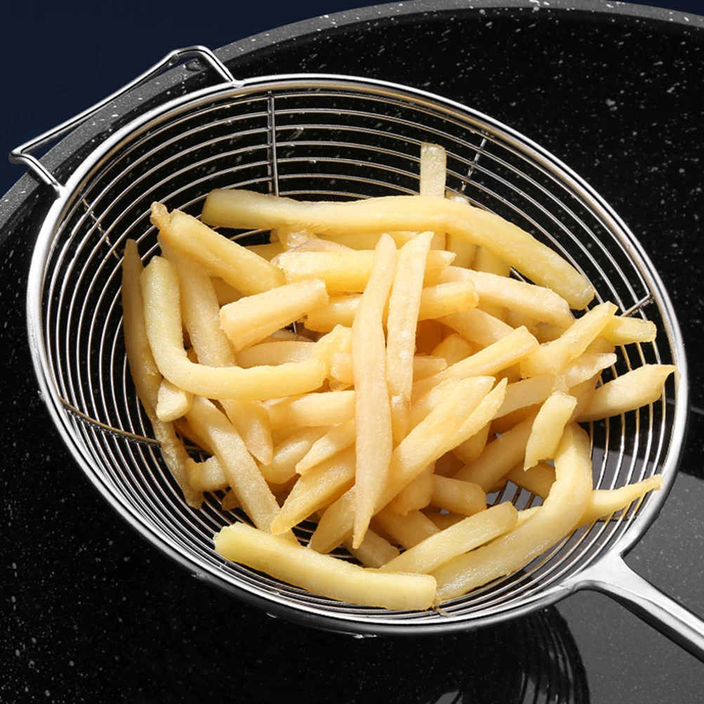 Stainless Steel Colander Soup Strainer Oil Filter Frying Skimmer Mesh Long Handle Kitchen Fry Food Burn Resistant Easy
Stainless Steel Colander Soup Strainer Oil Filter Frying Skimmer Mesh Long Handle Kitchen Fry Food Burn Resistant Easy
