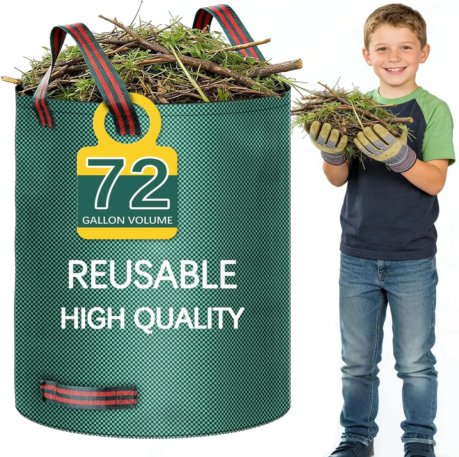 72 Gallon Extra Large Reusable Leaf Bags for Yard Waste, Garden Debris, and Storage
72 Gallon Extra Large Reusable Leaf Bags for Yard Waste, Garden Debris, and Storage