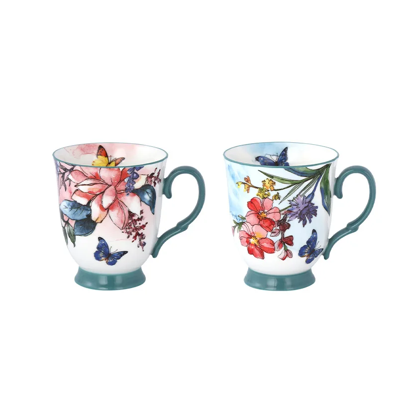 Water cup Ceramic coffee cup Mug Office housewarming with flowers and birds, pastoral retro milk, butterflies
Water cup Ceramic coffee cup Mug Office housewarming with flowers and birds, pastoral retro milk, butterflies