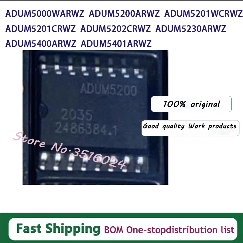 10PCS ADUM5000WARWZ ADUM5200ARWZ ADUM5201ARWZ ADUM5201WCRWZ ADUM5201CRWZ ADUM5202CRWZ ADUM5230ARWZ ADUM5400ARWZ ADUM5401ARWZ IC
10PCS ADUM5000WARWZ ADUM5200ARWZ ADUM5201ARWZ ADUM5201WCRWZ ADUM5201CRWZ ADUM5202CRWZ ADUM5230ARWZ ADUM5400ARWZ ADUM5401ARWZ IC