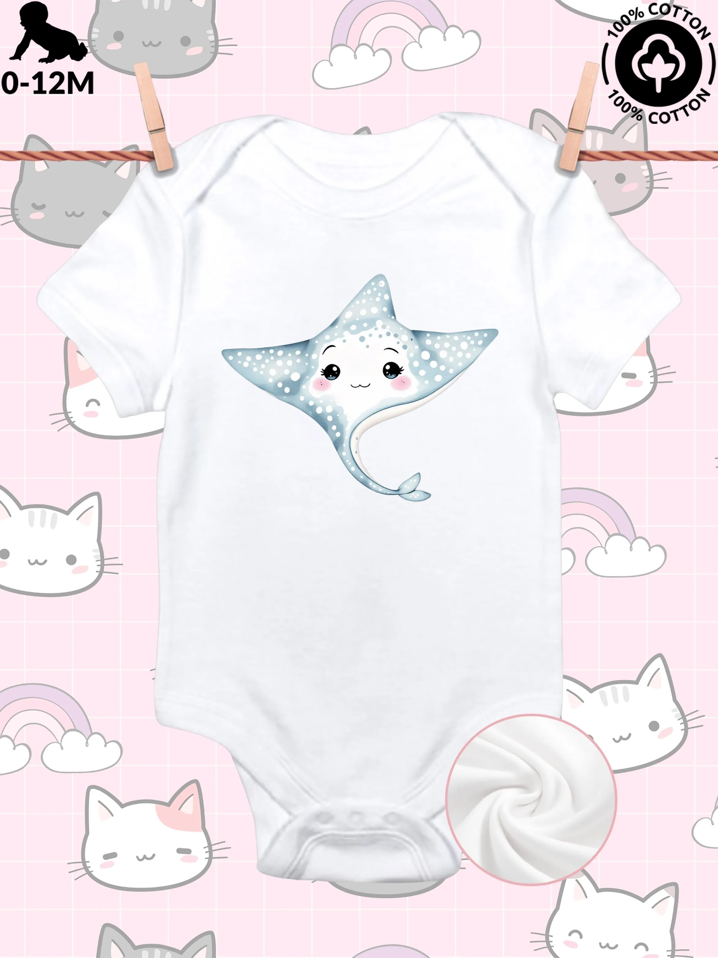 Cute Sea Animal Unisex Baby Crawling Suit, Pure Cotton Soft Onesie, All-Season Wear White Bodysuit 190GSM
Cute Sea Animal Unisex Baby Crawling Suit, Pure Cotton Soft Onesie, All-Season Wear White Bodysuit 190GSM