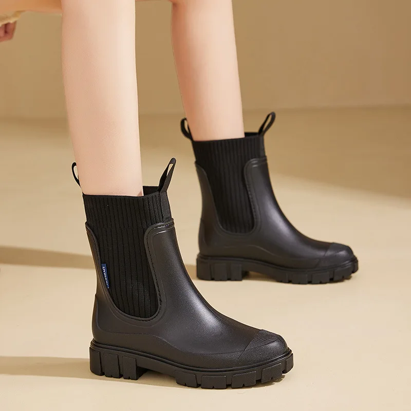 Women's Mid-Calf Rain Boots Elastic Band Anti-Slip Wear-Resistant Waterproof Heightening Outdoor Spring Autumn Season PVC Mat...
Women's Mid-Calf Rain Boots Elastic Band Anti-Slip Wear-Resistant Waterproof Heightening Outdoor Spring Autumn Season PVC Mat...
