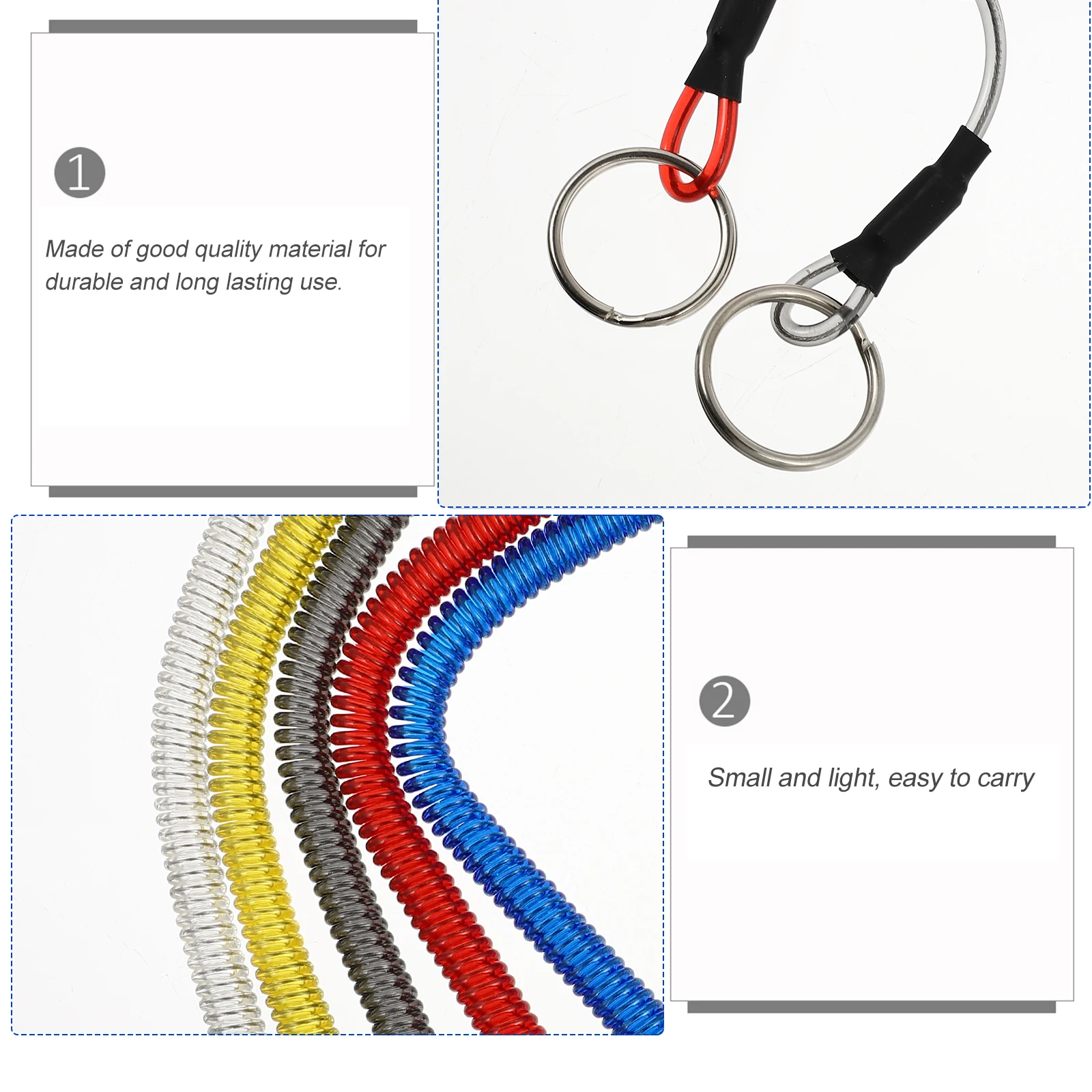 5pcs Spring Rope Durable TPU Steel Wire Coil Lanyard for Hiking Climbing Fishing Six Colors Retractable Outdoor Activities
5pcs Spring Rope Durable TPU Steel Wire Coil Lanyard for Hiking Climbing Fishing Six Colors Retractable Outdoor Activities