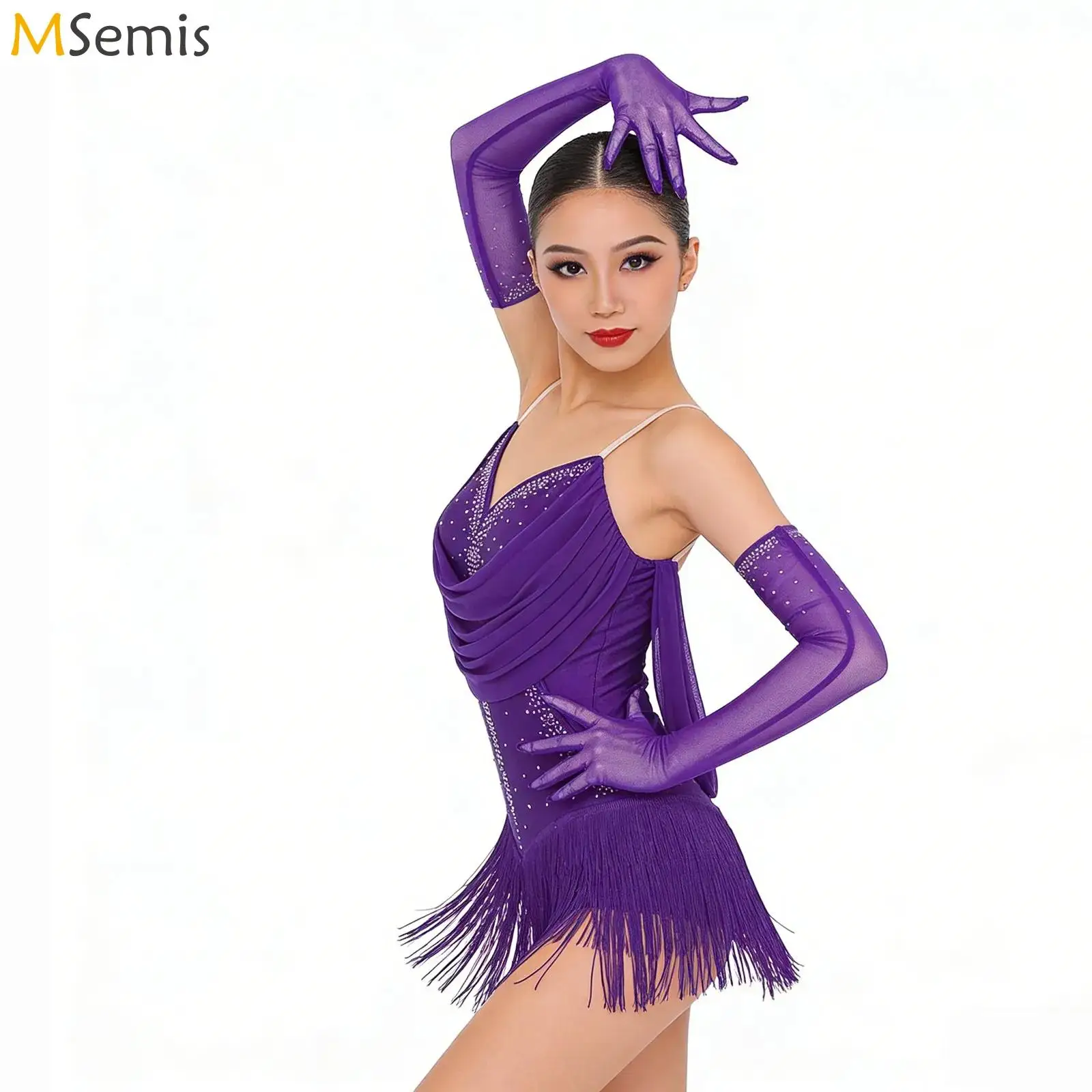 Женское платье для латиноамериканских танцев с открытыми плечами, бахромой и стразами, костюм для гимнастики и фигурного катания, боди с перчатками
Женское платье для латиноамериканских танцев с открытыми плечами, бахромой и стразами, костюм для гимнастики и фигурного катания, боди с перчатками