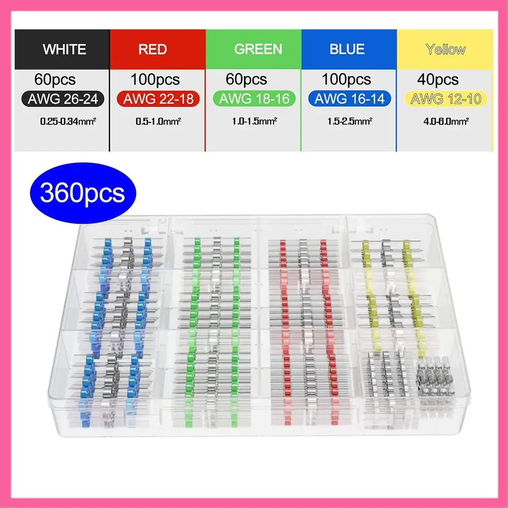 ABNM 360PCS Electrical Self Soldering Heat Shrink Butt Connector Marine Heat Shrink Wire Connector
ABNM 360PCS Electrical Self Soldering Heat Shrink Butt Connector Marine Heat Shrink Wire Connector