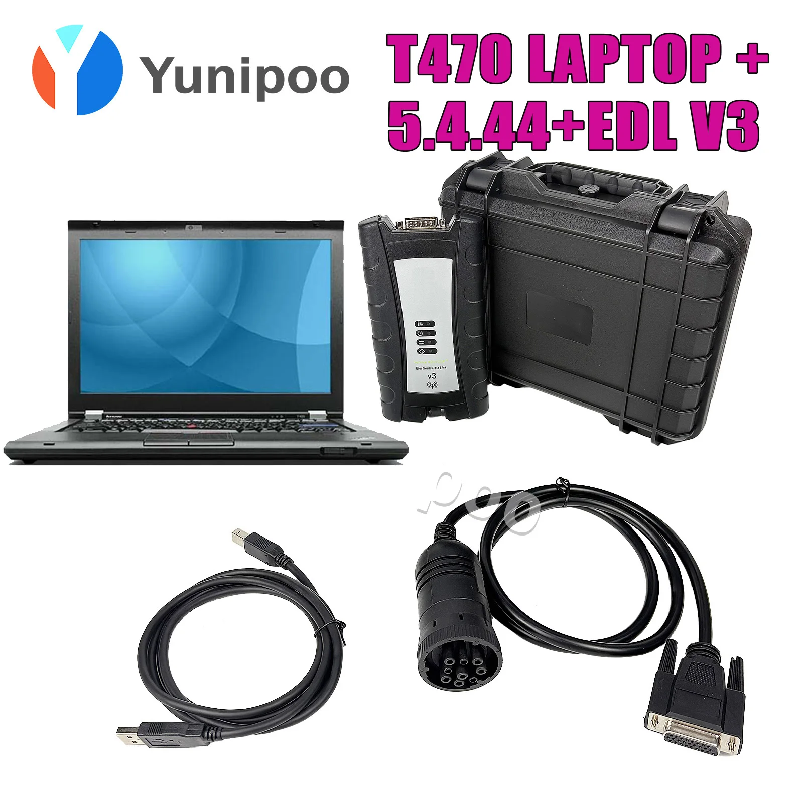 EDL V3 Electronic Data Link Diagnostic Tool with t470 laptop and V5.4.44 AG+CF Software for Automotive Repair
EDL V3 Electronic Data Link Diagnostic Tool with t470 laptop and V5.4.44 AG+CF Software for Automotive Repair