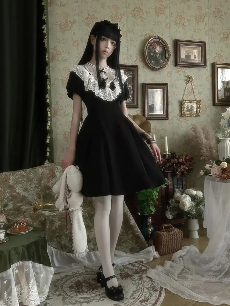 Осеннее милое платье в японском стиле в стиле горничной, женское шикарное платье с кружевной отделкой и бантом и рукавами-фонариками в стиле Лолиты Y2K, винтажное
Осеннее милое платье в японском стиле в стиле горничной, женское шикарное платье с кружевной отделкой и бантом и рукавами-фонариками в стиле Лолиты Y2K, винтажное