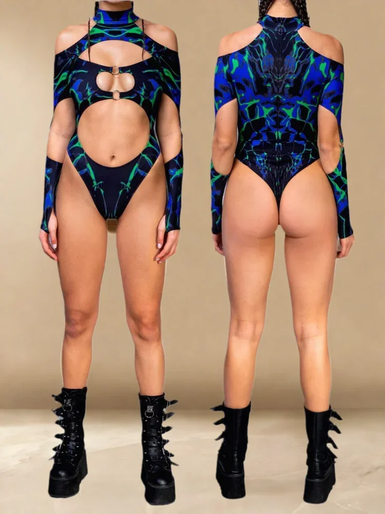 Adult Halterneck Multicolor Cosplay Jumpsuit Women Sexy Hollow Off-shoulder Blue Graffiti Art Tights Stage Performance Suit 2025
Adult Halterneck Multicolor Cosplay Jumpsuit Women Sexy Hollow Off-shoulder Blue Graffiti Art Tights Stage Performance Suit 2025