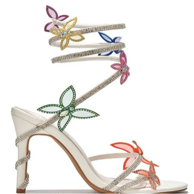 Women's Summer Sexy Crystal Butterfly-knot Ankle Strap Sandals Woman Fashion Beach Round Open Toe Stiletto High Heels Shoes
Women's Summer Sexy Crystal Butterfly-knot Ankle Strap Sandals Woman Fashion Beach Round Open Toe Stiletto High Heels Shoes
