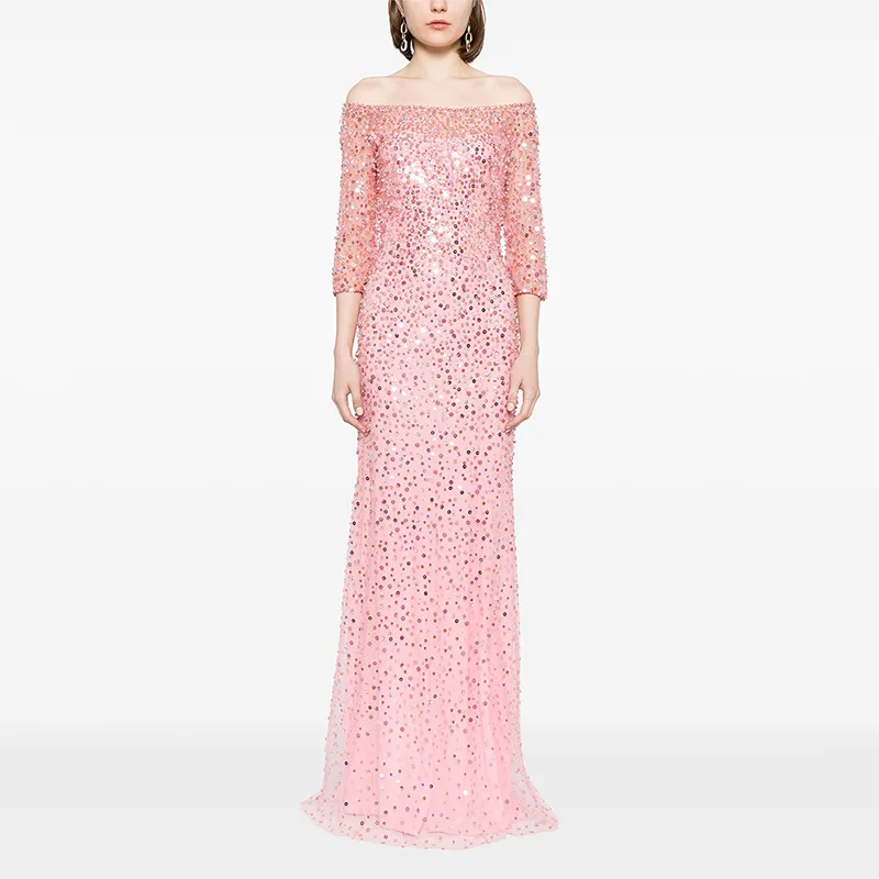 European American Celebrity Long party dresses for woman Off-the-Shoulder Heavy-Duty Beaded Sequined Mesh ropa mujer vestidos
European American Celebrity Long party dresses for woman Off-the-Shoulder Heavy-Duty Beaded Sequined Mesh ropa mujer vestidos
