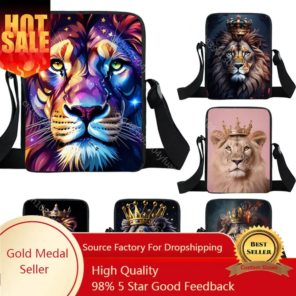 Lion with Crown Painting Messenger Bag for Teens Fantasy Colorful Lion Crossbody Bags Lion in Galaxy Canvas Shoulder Bag Gift
Lion with Crown Painting Messenger Bag for Teens Fantasy Colorful Lion Crossbody Bags Lion in Galaxy Canvas Shoulder Bag Gift