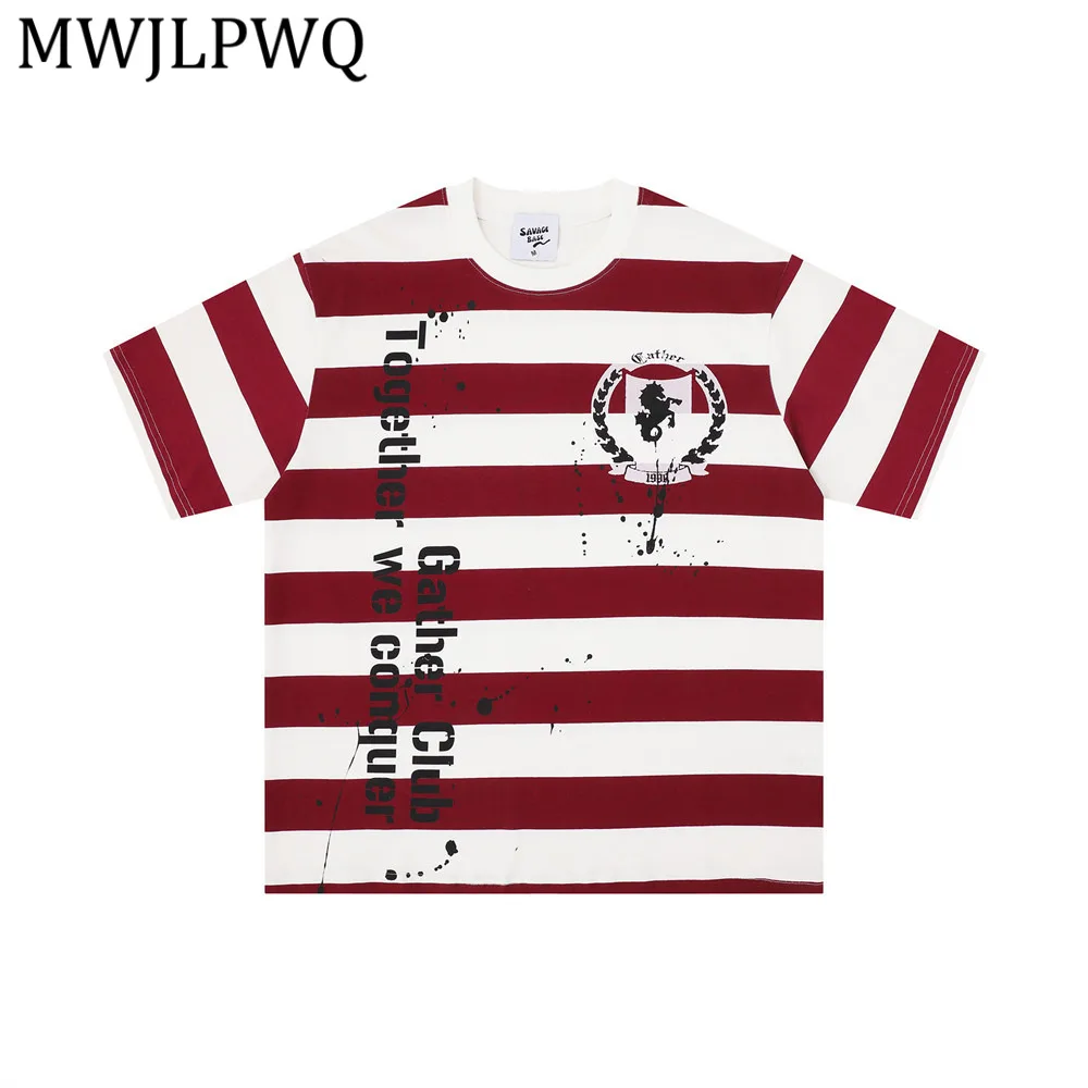 MWJLPWQ Hip-Hop Trend Striped Short-Sleeve T-Shirt For Men Niche Loose Fit Splatter Ink Lettering Design Casual Summer Tee 15214
MWJLPWQ Hip-Hop Trend Striped Short-Sleeve T-Shirt For Men Niche Loose Fit Splatter Ink Lettering Design Casual Summer Tee 15214