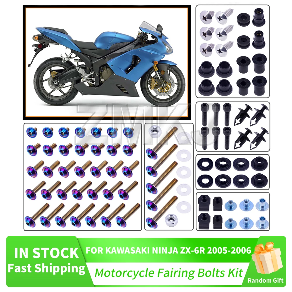 For Kawasaki Ninja ZX-6R 636 2005-2006 Motorcycle Stainless Complete Bodywork Fairing Bolt Kit Screws Clip Sets Motorcycle Parts
For Kawasaki Ninja ZX-6R 636 2005-2006 Motorcycle Stainless Complete Bodywork Fairing Bolt Kit Screws Clip Sets Motorcycle Parts