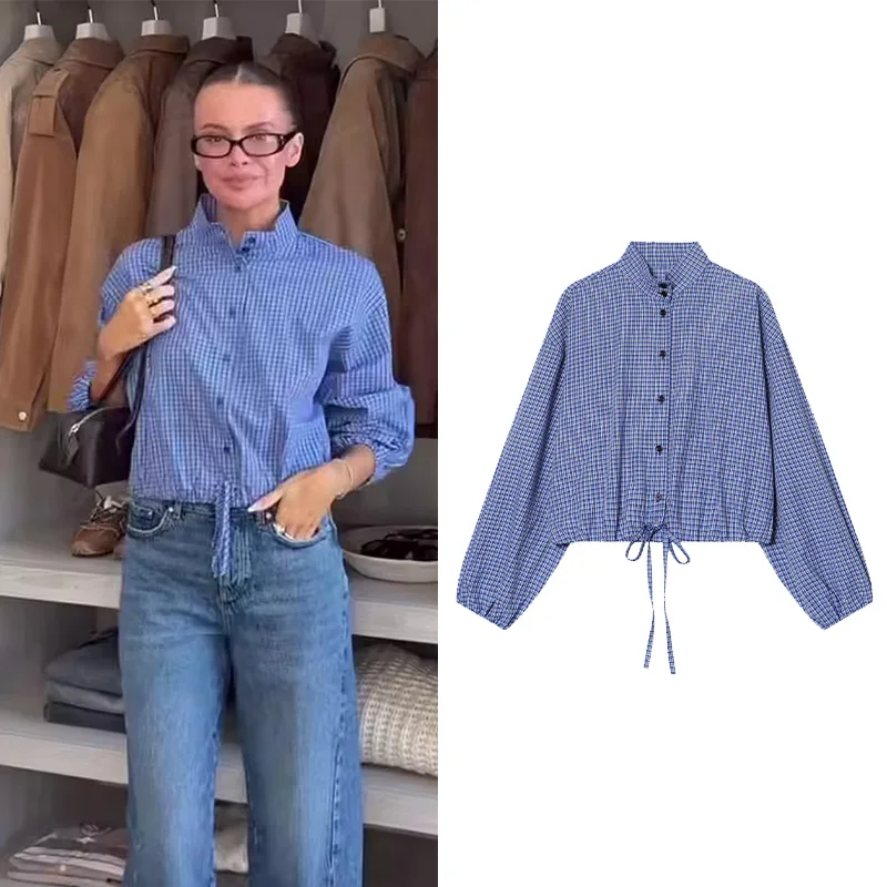 HipSeam Women's Gingham Check Jackets New 2026 Spring Autumn Stand-Neck Puff Long Sleeve Coats Casual Female Short Overcoats
HipSeam Women's Gingham Check Jackets New 2026 Spring Autumn Stand-Neck Puff Long Sleeve Coats Casual Female Short Overcoats