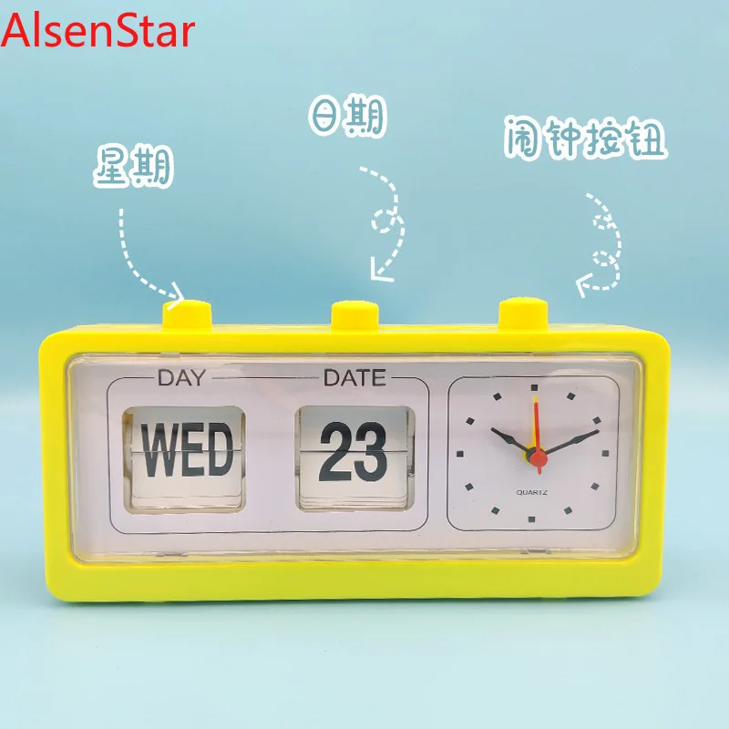 Manual Retro Page-turning Alarm Clock Calendar ABS Table Desktop Time Clock Watch Living Room Bedroom Decorative Clocks Ornament
Manual Retro Page-turning Alarm Clock Calendar ABS Table Desktop Time Clock Watch Living Room Bedroom Decorative Clocks Ornament