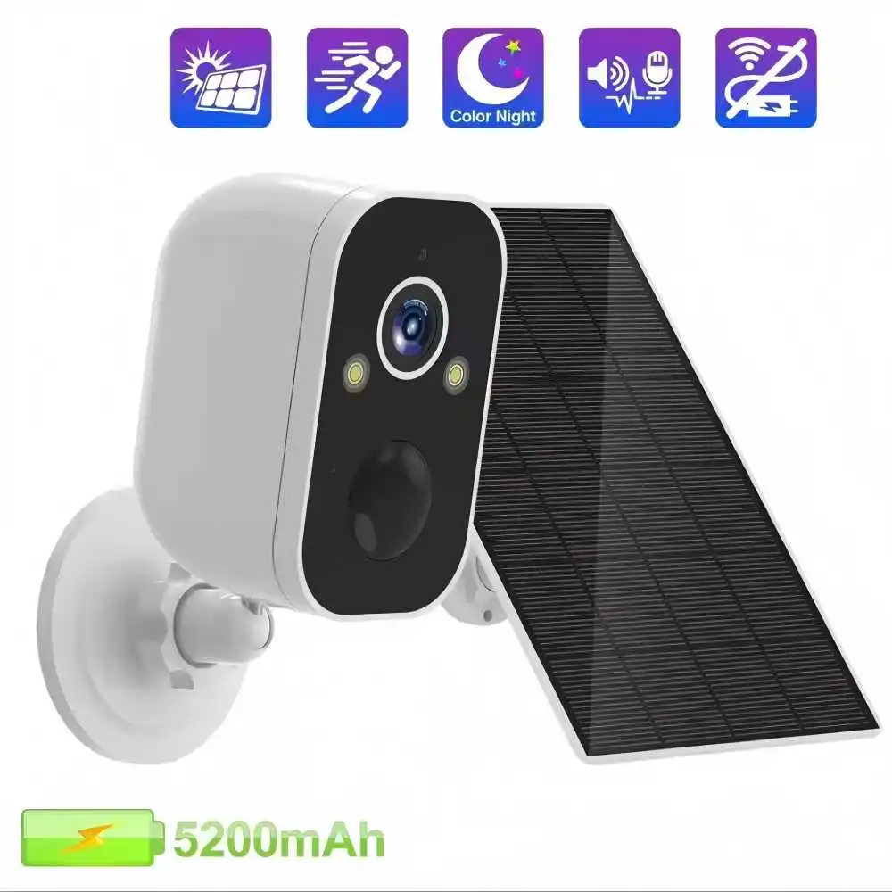 Built-in Battery Low Powered 3MP Solar WIFI PIR Detection Home Security Surveillance Camera CloudStorage Long Time Standby
Built-in Battery Low Powered 3MP Solar WIFI PIR Detection Home Security Surveillance Camera CloudStorage Long Time Standby