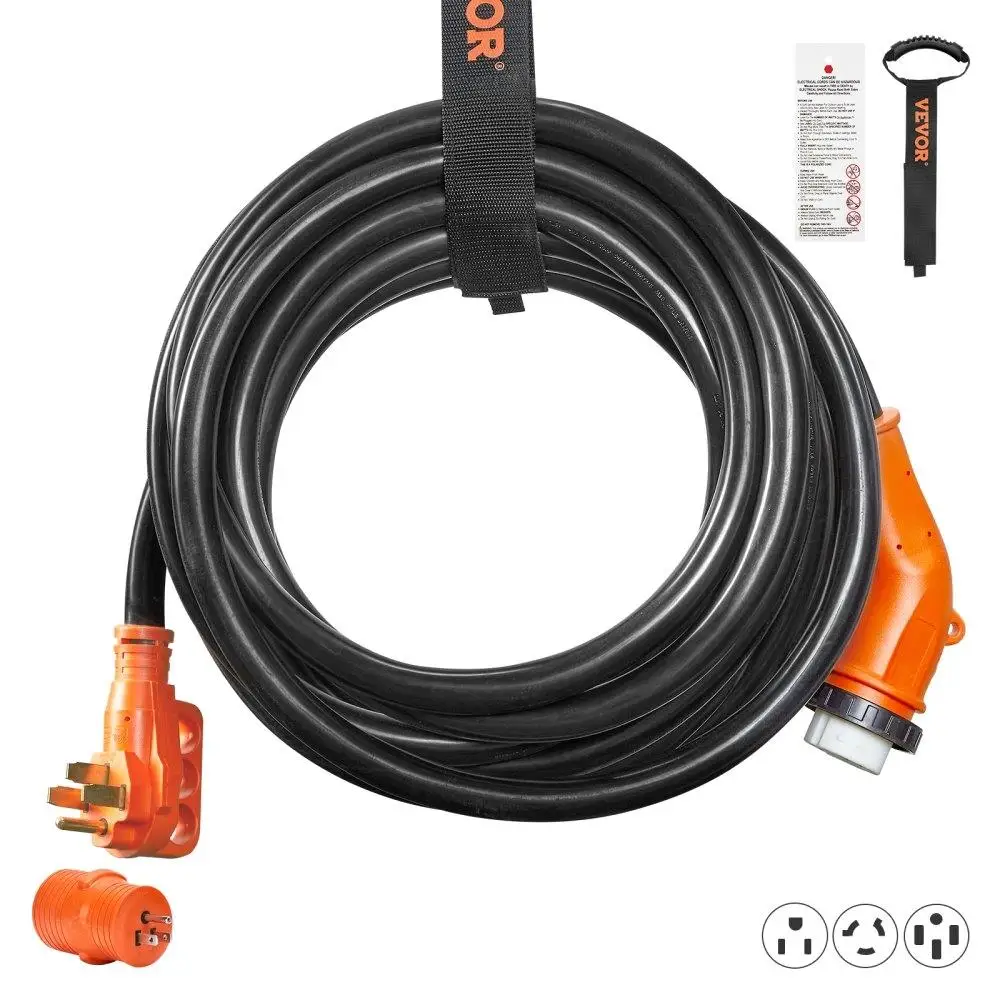 30 ft RV Power for Cord Generator for Cord 50A NEMA 14-50P /NEMA SS2-50RETL Listed
30 ft RV Power for Cord Generator for Cord 50A NEMA 14-50P /NEMA SS2-50RETL Listed