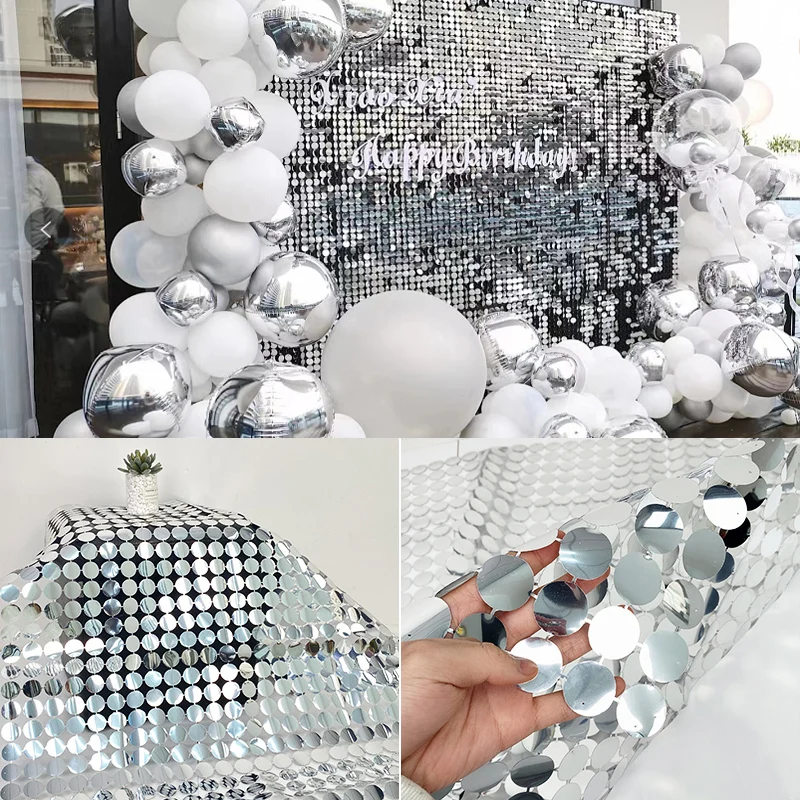 Golden Silver Sequin Backdrop for Wedding Party Baby Shower Background Wall Decor Shimmer Laser Backdrop Curtain 120x90cm
Golden Silver Sequin Backdrop for Wedding Party Baby Shower Background Wall Decor Shimmer Laser Backdrop Curtain 120x90cm