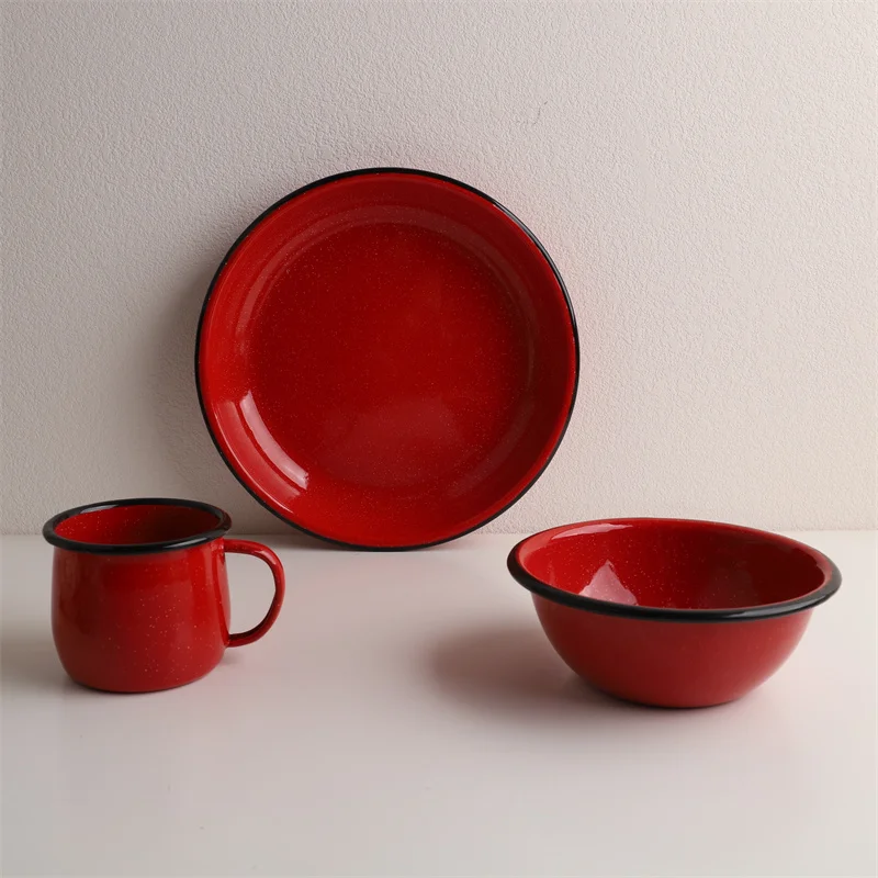 Red Ice Flower Enamel Deep Dish Baking Tray Salad Yogurt Bowl American Style Kitchenware Dining Utensils Enamelware Bowl
Red Ice Flower Enamel Deep Dish Baking Tray Salad Yogurt Bowl American Style Kitchenware Dining Utensils Enamelware Bowl