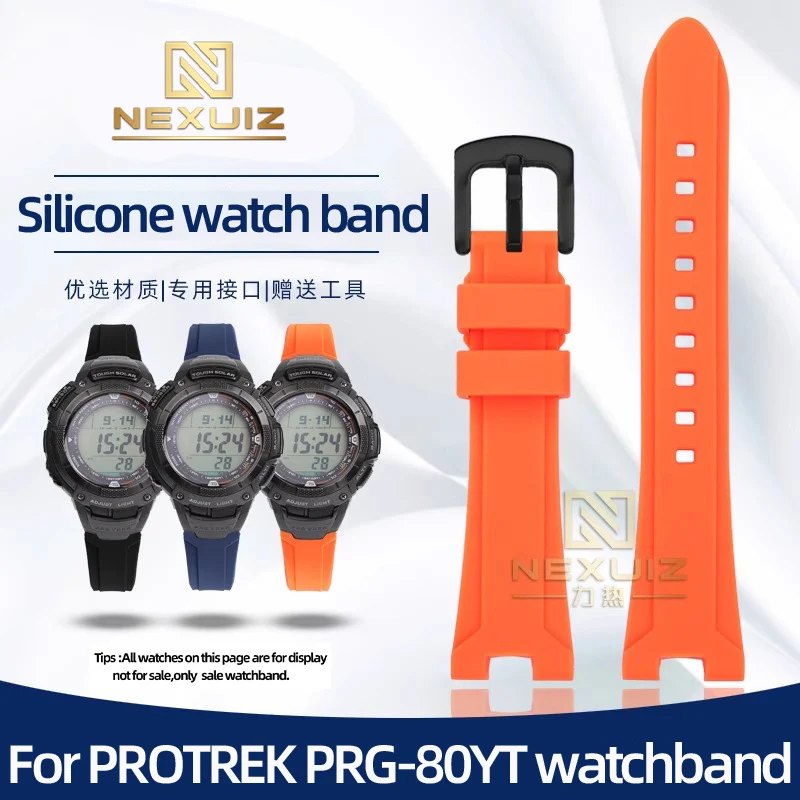 Orange Black Blue Concave Joint Waterproof Sports Silicone Watch Band For Casio PROTREK PRG-80YT Rubber Watchstrap
Orange Black Blue Concave Joint Waterproof Sports Silicone Watch Band For Casio PROTREK PRG-80YT Rubber Watchstrap