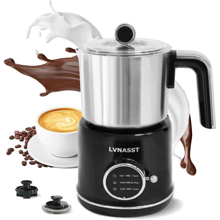 Электрический пароварка для молока 3 в 1, подогреватель из нержавеющей стали, 12 унций, черный, горячий и холодный вспениватель, толстая пена для Macchiatos Cappuccinos
Электрический пароварка для молока 3 в 1, подогреватель из нержавеющей стали, 12 унций, черный, горячий и холодный вспениватель, толстая пена для Macchiatos Cappuccinos