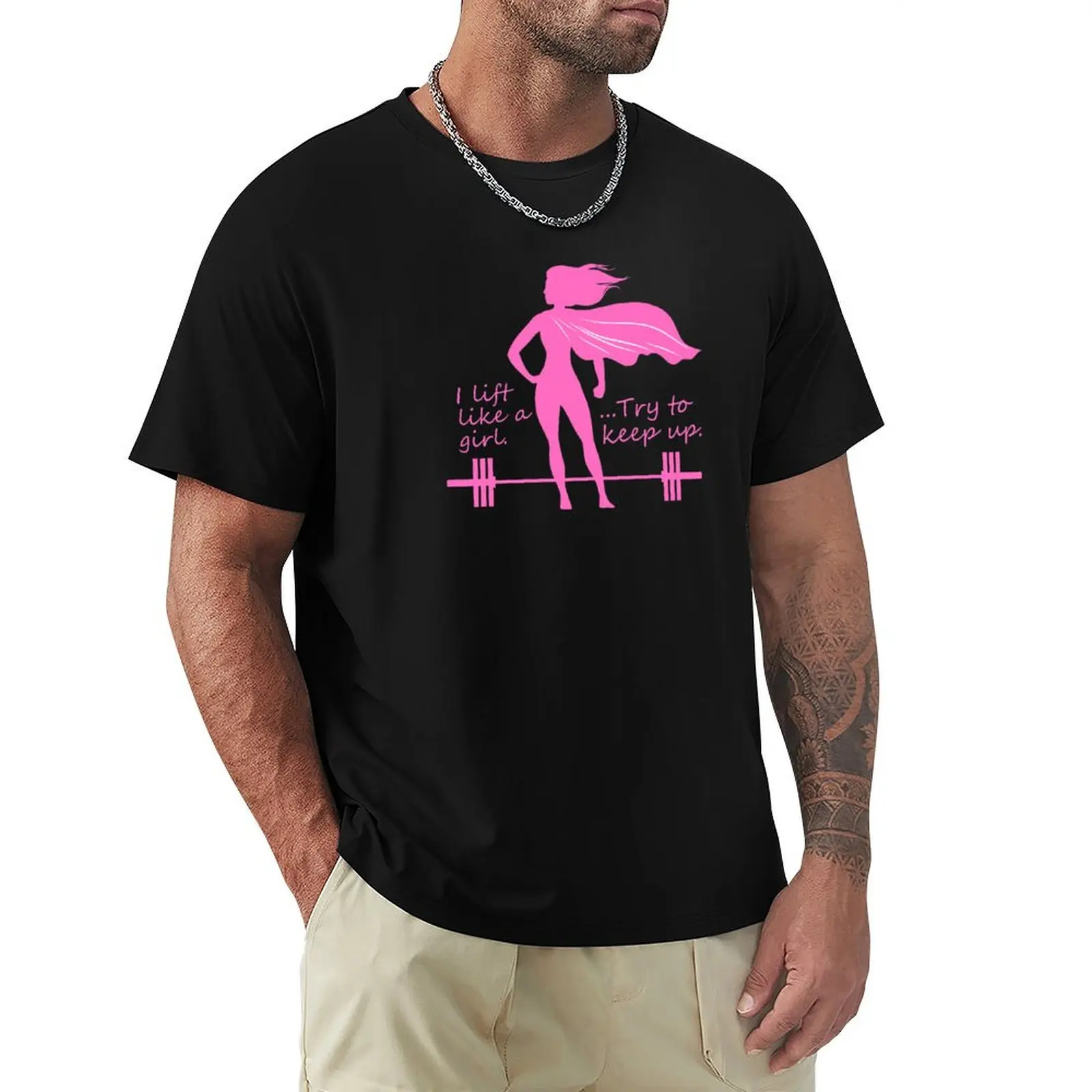 I lift like a girl. Try to keep up. T-Shirt Large Size Basic Casual T-Shirt
I lift like a girl. Try to keep up. T-Shirt Large Size Basic Casual T-Shirt