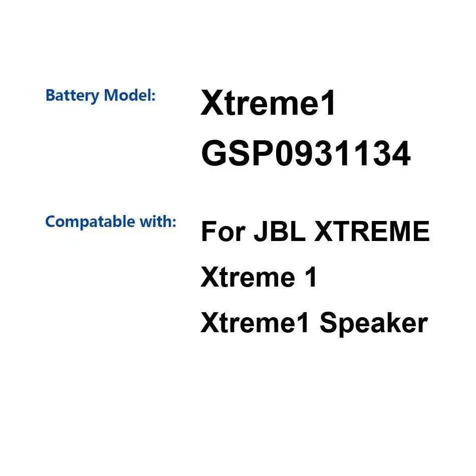 Аккумулятор 5000-9444 мАч XTREME1 GSP0931134 XTREME3 XTREME2 для Jbl Xtreme 1 3 4 2 Sun-Inte-103 2Inr1966-2 ID1019 Динамик
Аккумулятор 5000-9444 мАч XTREME1 GSP0931134 XTREME3 XTREME2 для Jbl Xtreme 1 3 4 2 Sun-Inte-103 2Inr1966-2 ID1019 Динамик