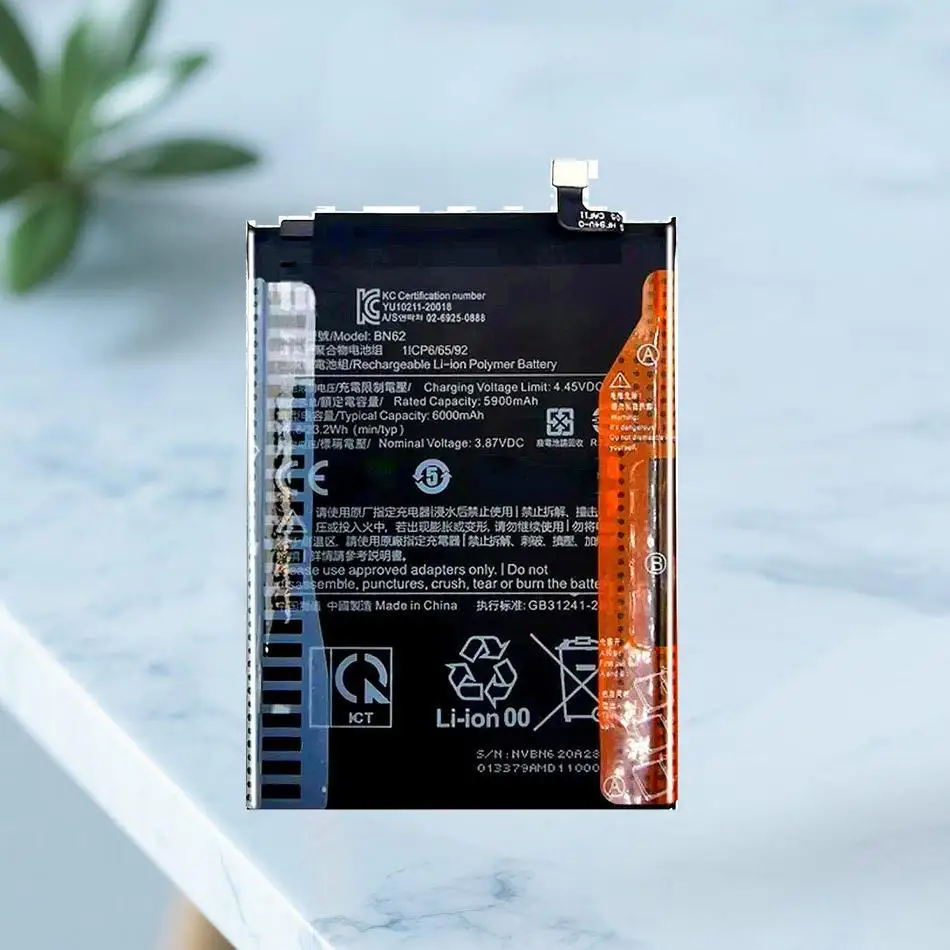 For Xiaomi Redmi 9T Durable Mobile Phone Battery 6000Mah Reliable Power Supply BN62 Version
For Xiaomi Redmi 9T Durable Mobile Phone Battery 6000Mah Reliable Power Supply BN62 Version