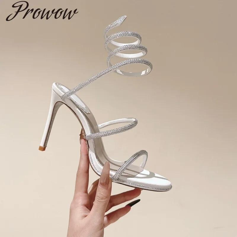 Новые сандалии со стразами, летние пикантные темпераментные туфли на высоком каблуке, женские Zapatos Mujer 
Новые сандалии со стразами, летние пикантные темпераментные туфли на высоком каблуке, женские Zapatos Mujer