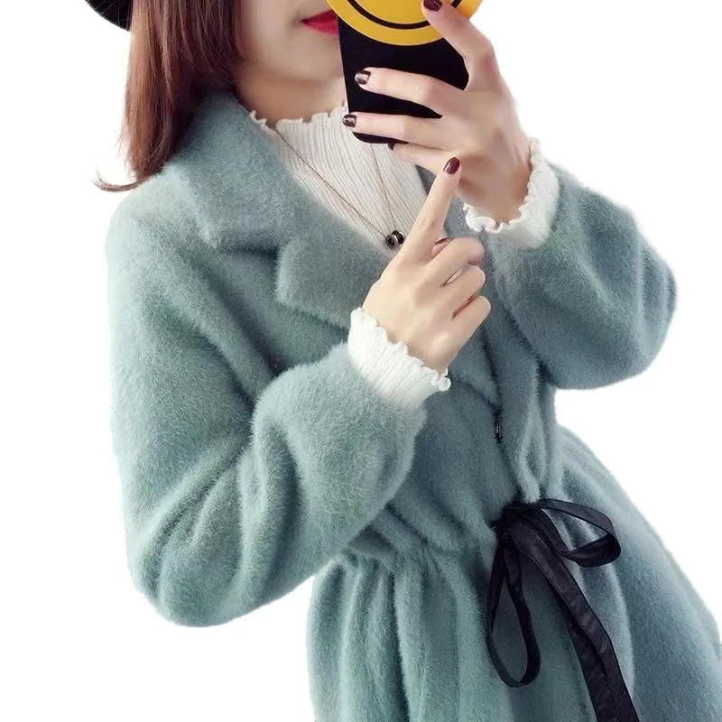 Faux mink cardigan Jacket Women Autumn Winter 2021 Pop Cashmere Woolen Coat Mid-length With Belt Cardigan Sweater Jackets
Faux mink cardigan Jacket Women Autumn Winter 2021 Pop Cashmere Woolen Coat Mid-length With Belt Cardigan Sweater Jackets