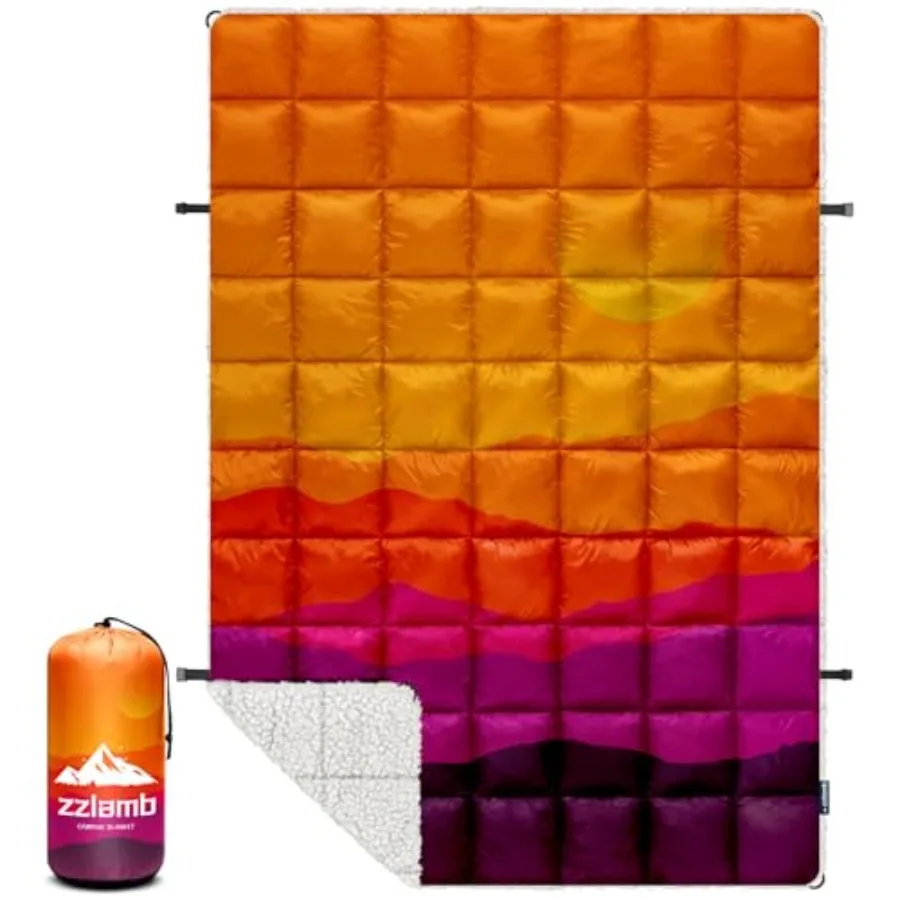 Outdoor Camping Blanket with Sherpa Lining, Puffy Thick Camp Quilt for Sleeping, Packable Warm Wearable Fleece Blankets for Col
Outdoor Camping Blanket with Sherpa Lining, Puffy Thick Camp Quilt for Sleeping, Packable Warm Wearable Fleece Blankets for Col