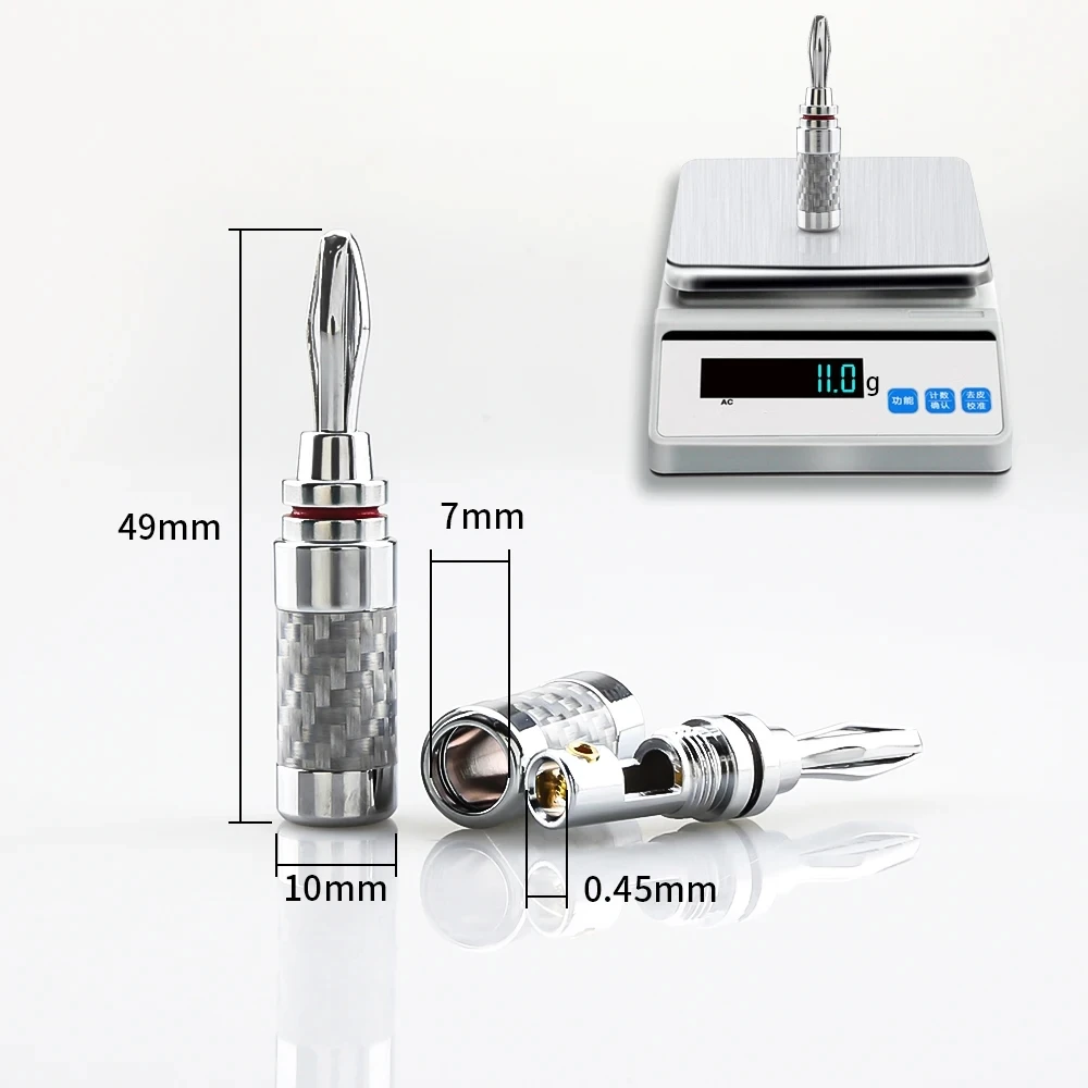 HiFi Banana Plug for Audio Video Speaker cable High Quality Carbon Fiber Rhodium Plated Speaker Cable DIY Connectors
HiFi Banana Plug for Audio Video Speaker cable High Quality Carbon Fiber Rhodium Plated Speaker Cable DIY Connectors